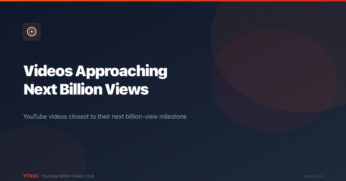 YouTube Videos Closest to Next Billion Milestone - YouTube Billion ...